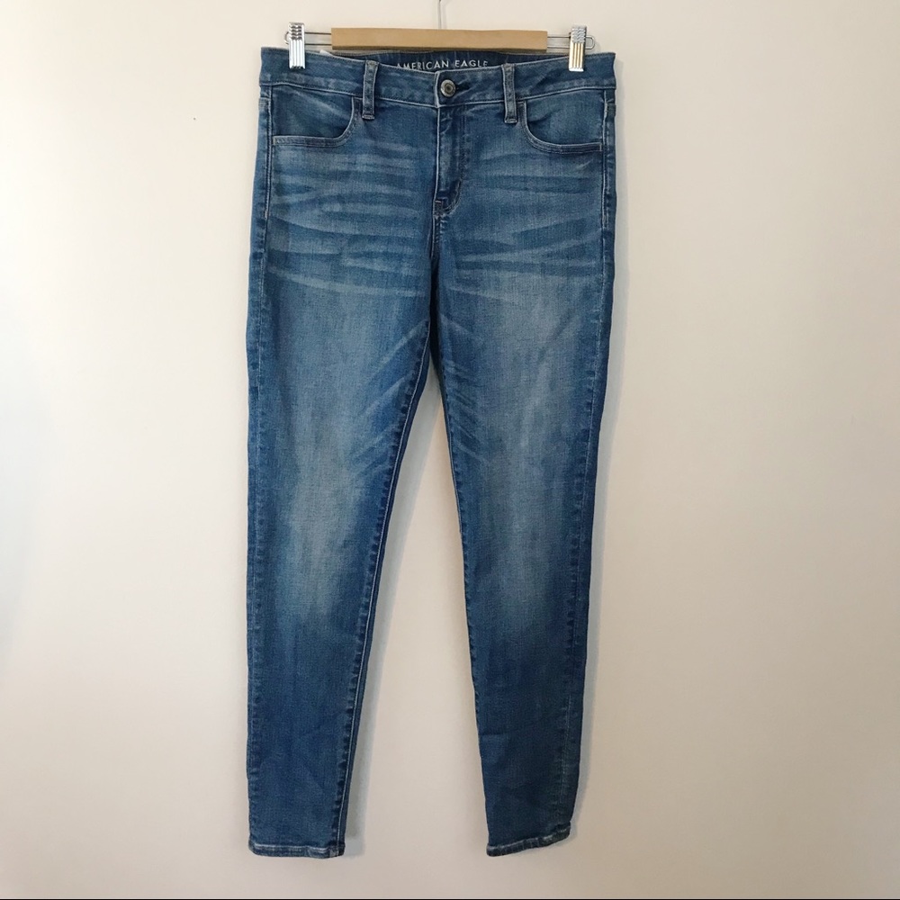 American Eagle High rise stretch skinny ankle Jeggings jeans comfy womens 10
